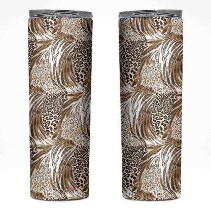 African Wild Animal Skins Skinny Tumbler Leopard Pattern - African Pride