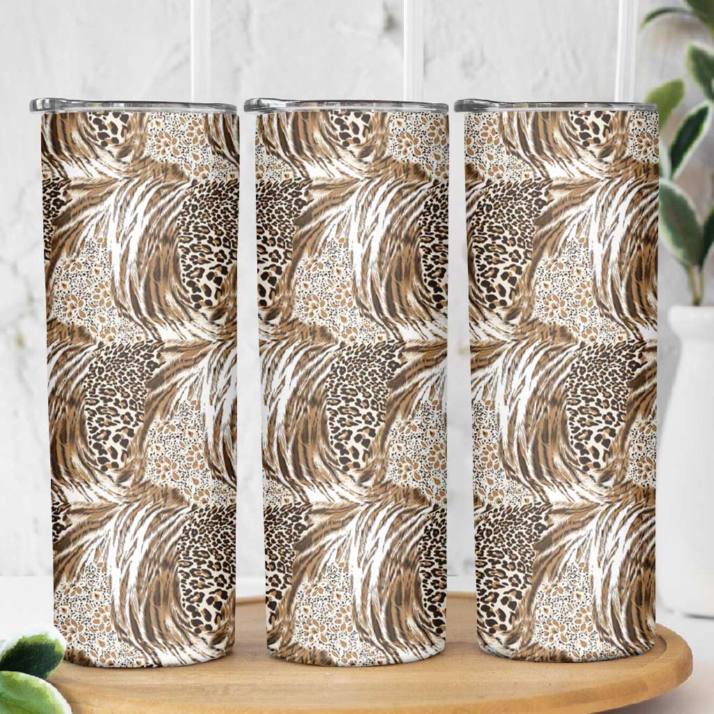 African Wild Animal Skins Skinny Tumbler Leopard Pattern - African Pride