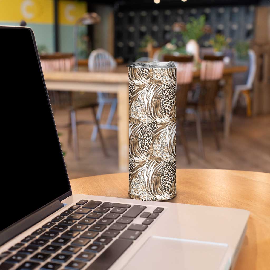 African Wild Animal Skins Skinny Tumbler Leopard Pattern - African Pride