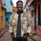 African Wild Animal Skins Sleeve Zip Bomber Jacket Leopard Pattern - African Pride