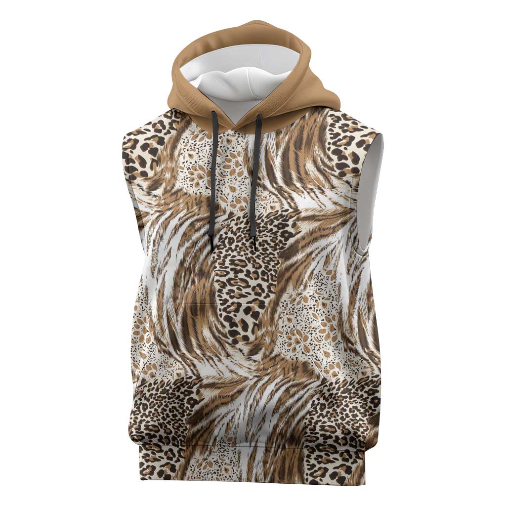 African Wild Animal Skins Sleeveless Hoodie Leopard Pattern - African Pride