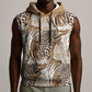 African Wild Animal Skins Sleeveless Hoodie Leopard Pattern - African Pride