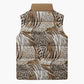African Wild Animal Skins Sleeveless Puffer Jacket Leopard Pattern