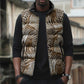 African Wild Animal Skins Sleeveless Puffer Jacket Leopard Pattern