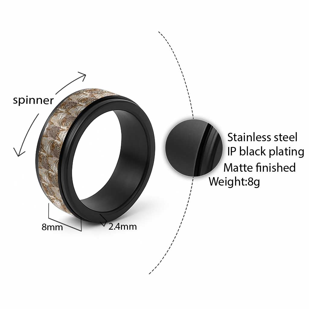 African Wild Animal Skins Spinner Ring Leopard Pattern - African Pride