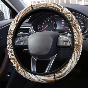 African Wild Animal Skins Steering Wheel Cover Leopard Pattern - African Pride