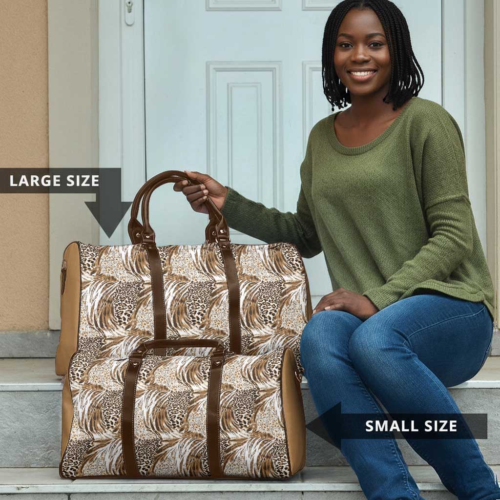 African Wild Animal Skins Travel Bag Leopard Pattern