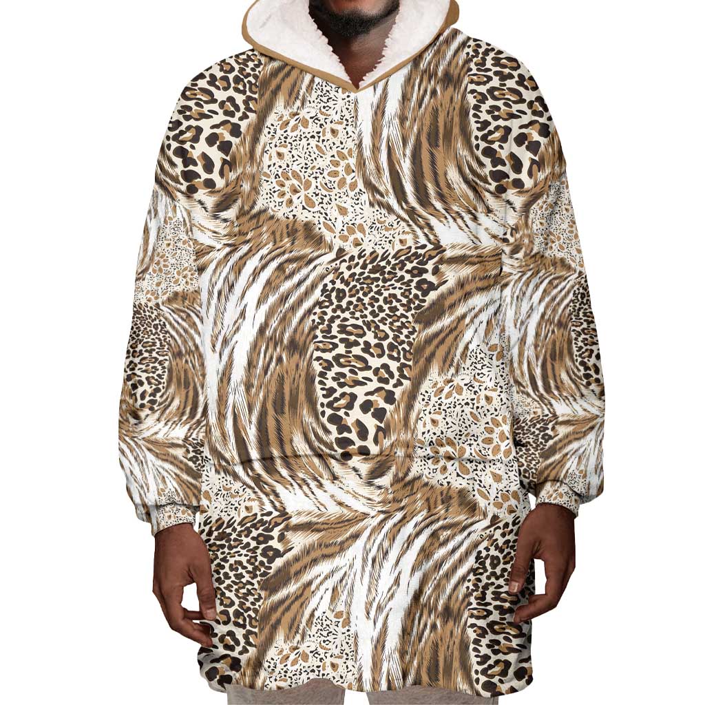 African Wild Animal Skins Wearable Blanket Hoodie Leopard Pattern - African Pride