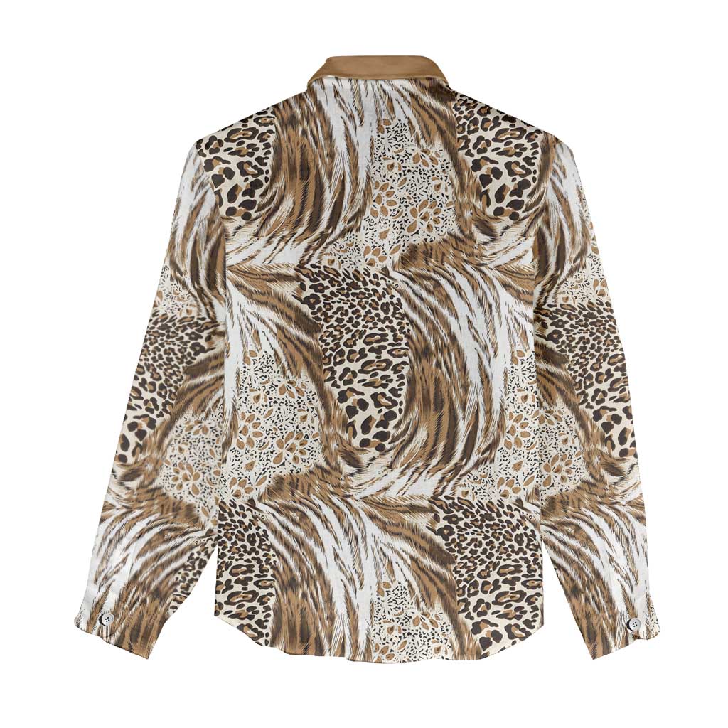 African Wild Animal Skins Women Casual Shirt Leopard Pattern - African Pride