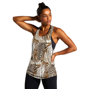 African Wild Animal Skins Women Racerback Tank Leopard Pattern - African Pride