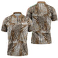 African Wild Animal Skins Zipper Polo Shirt Leopard Pattern
