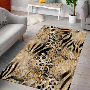 African Wild Animal Skins Area Rug Zebra Tiger Leopard Mix Skin - African Pride