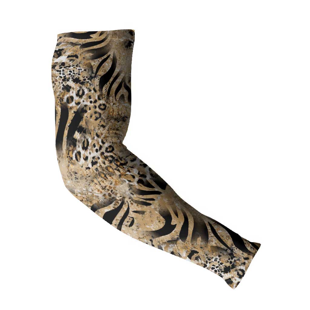 African Wild Animal Skins Arm Sleeves Zebra Tiger Leopard Mix Skin