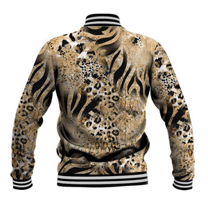 African Wild Animal Skins Baseball Jacket Zebra Tiger Leopard Mix Skin - African Pride