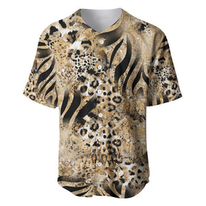 African Wild Animal Skins Baseball Jersey Zebra Tiger Leopard Mix Skin - African Pride