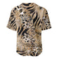 African Wild Animal Skins Baseball Jersey Zebra Tiger Leopard Mix Skin - African Pride