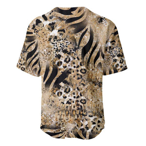 African Wild Animal Skins Baseball Jersey Zebra Tiger Leopard Mix Skin - African Pride