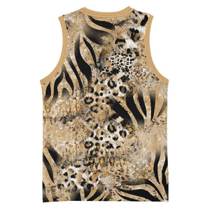 African Wild Animal Skins Basketball Jersey Zebra Tiger Leopard Mix Skin - African Pride