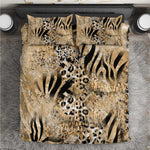 African Wild Animal Skins Bedding Set Zebra Tiger Leopard Mix Skin - African Pride