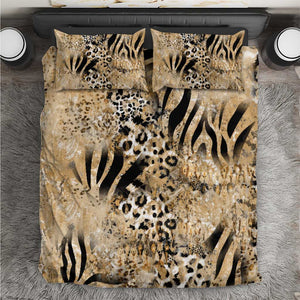 African Wild Animal Skins Bedding Set Zebra Tiger Leopard Mix Skin - African Pride