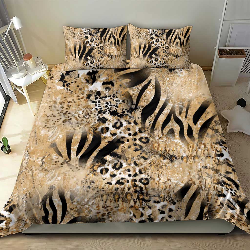 African Wild Animal Skins Bedding Set Zebra Tiger Leopard Mix Skin - African Pride