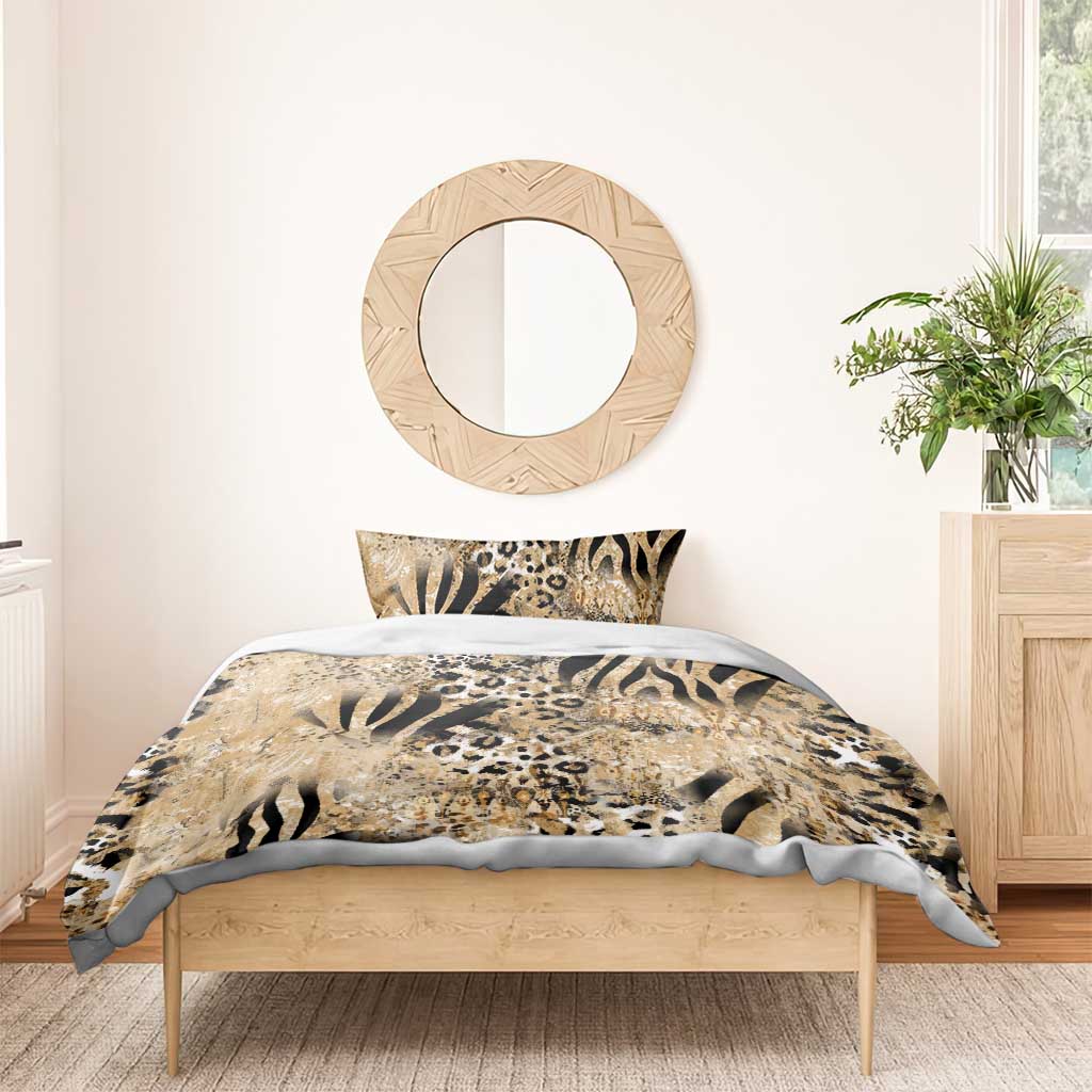 African Wild Animal Skins Bedding Set Zebra Tiger Leopard Mix Skin - African Pride