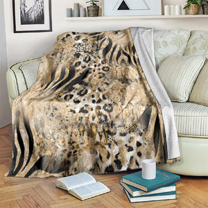African Wild Animal Skins Blanket Zebra Tiger Leopard Mix Skin - African Pride