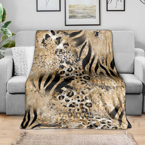 African Wild Animal Skins Blanket Zebra Tiger Leopard Mix Skin - African Pride