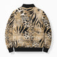 African Wild Animal Skins Bomber Puffer Jacket Zebra Tiger Leopard Mix Skin