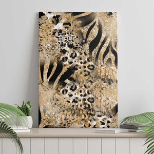 African Wild Animal Skins Canvas Wall Art Zebra Tiger Leopard Mix Skin - African Pride