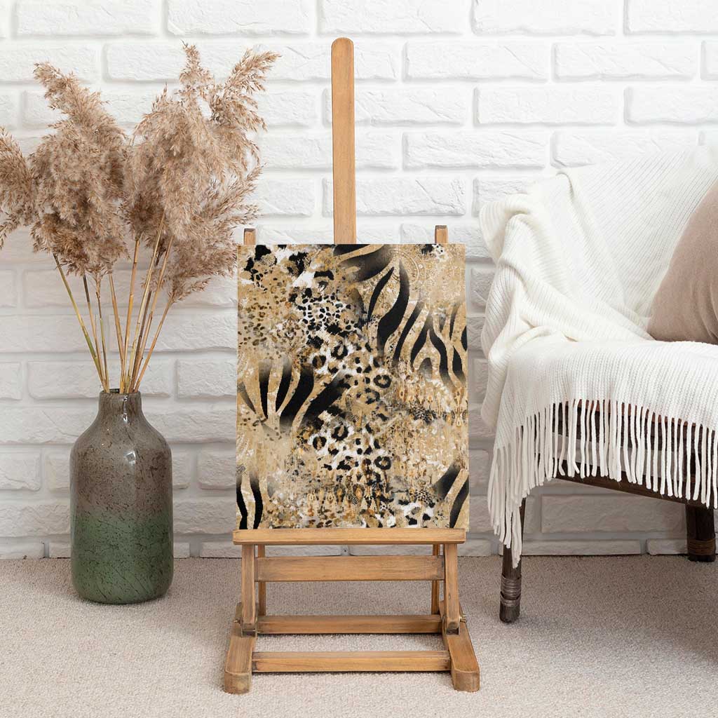 African Wild Animal Skins Canvas Wall Art Zebra Tiger Leopard Mix Skin - African Pride