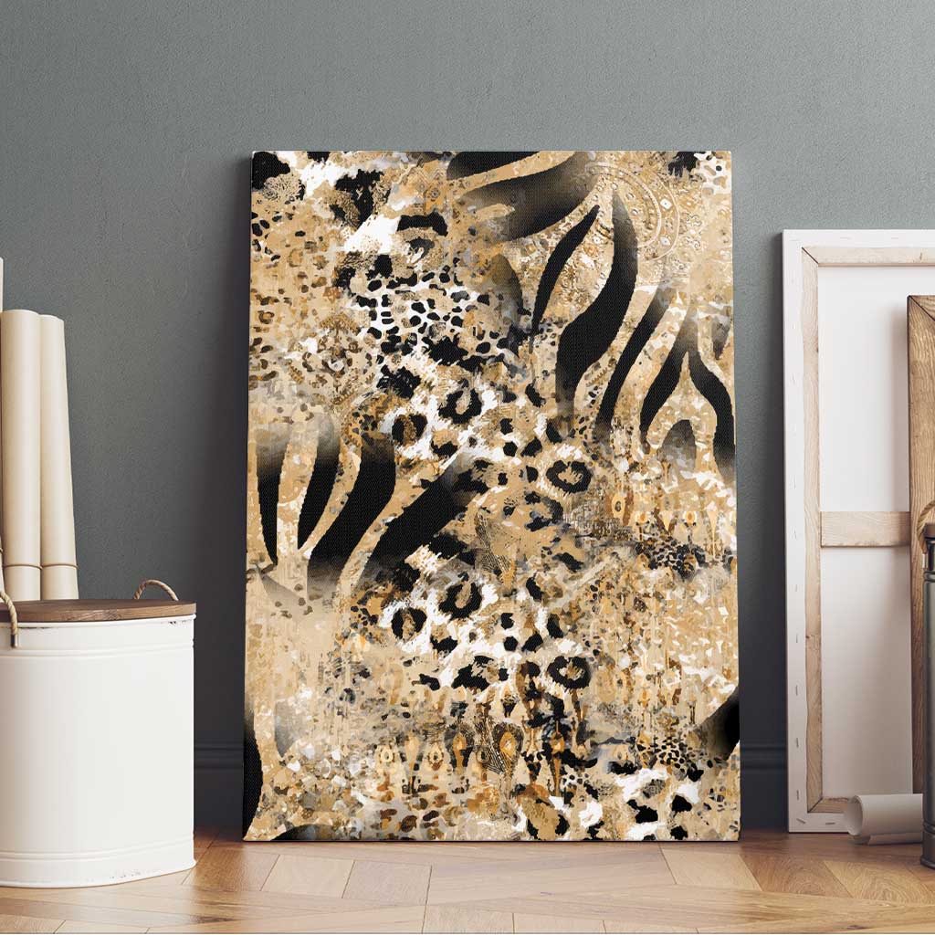 African Wild Animal Skins Canvas Wall Art Zebra Tiger Leopard Mix Skin - African Pride