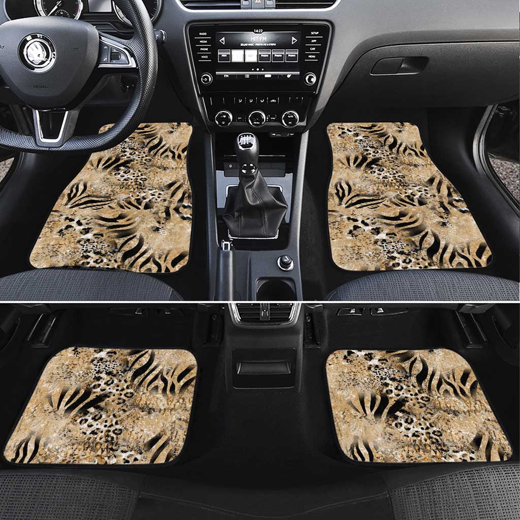 African Wild Animal Skins Car Mats Zebra Tiger Leopard Mix Skin - African Pride