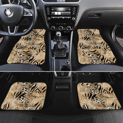 African Wild Animal Skins Car Mats Zebra Tiger Leopard Mix Skin - African Pride