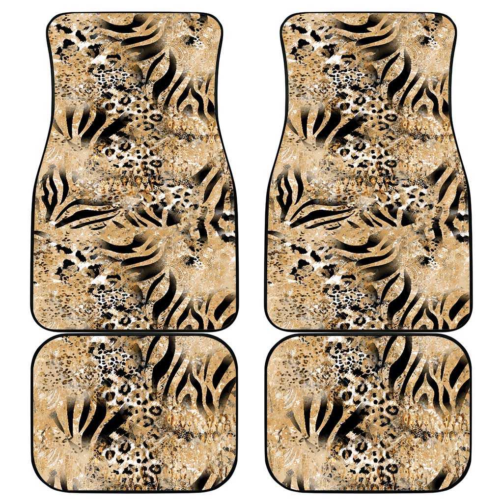 African Wild Animal Skins Car Mats Zebra Tiger Leopard Mix Skin - African Pride