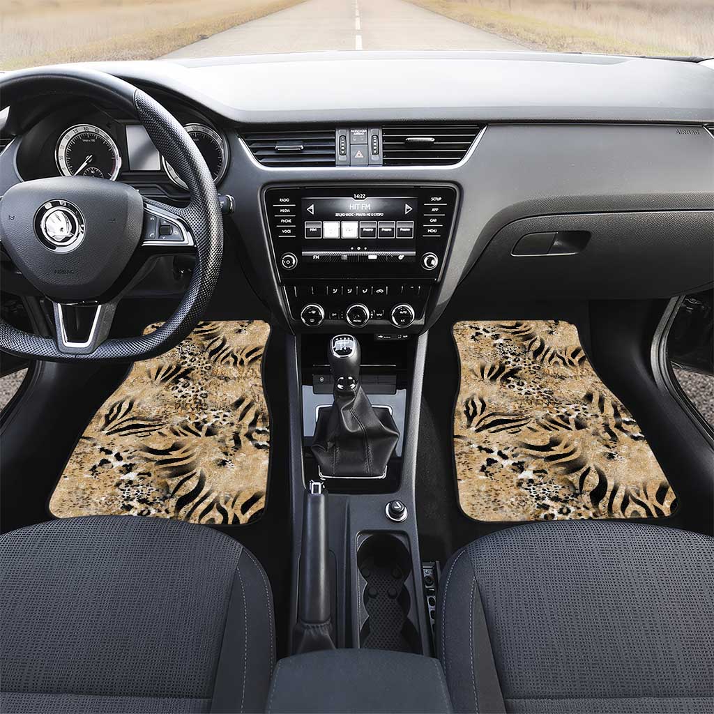 African Wild Animal Skins Car Mats Zebra Tiger Leopard Mix Skin - African Pride