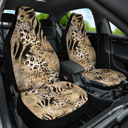 African Wild Animal Skins Car Seat Cover Zebra Tiger Leopard Mix Skin - African Pride