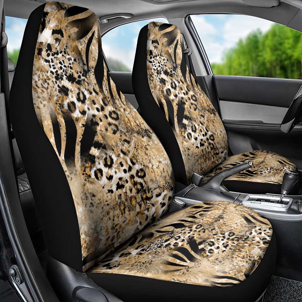 African Wild Animal Skins Car Seat Cover Zebra Tiger Leopard Mix Skin - African Pride