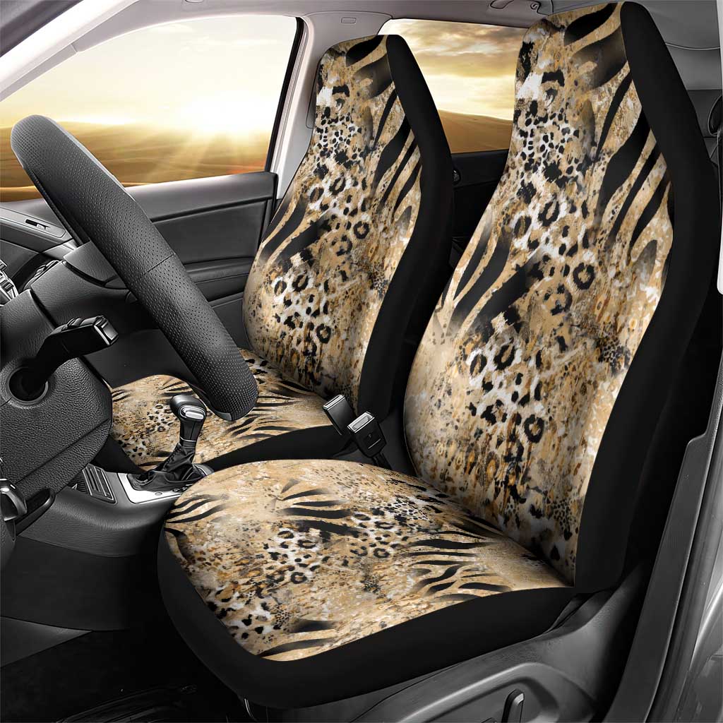 African Wild Animal Skins Car Seat Cover Zebra Tiger Leopard Mix Skin - African Pride