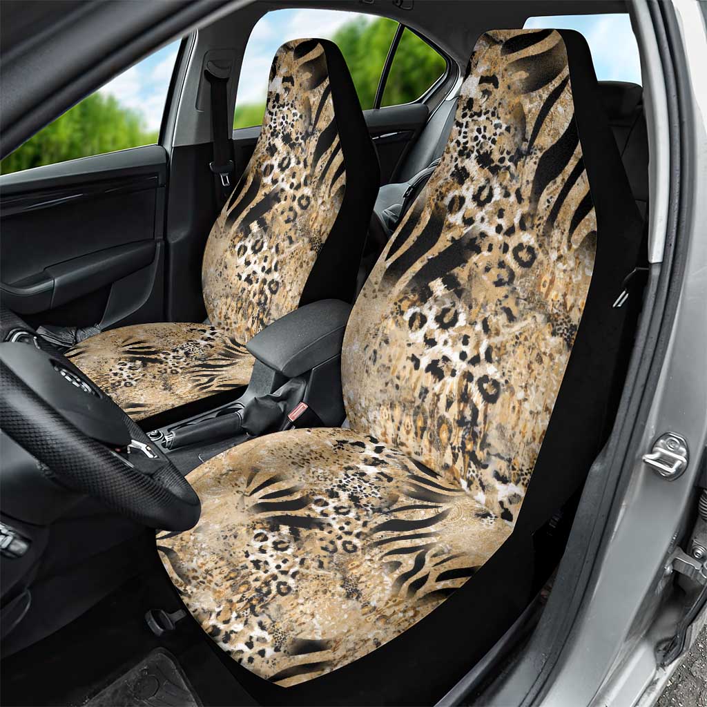 African Wild Animal Skins Car Seat Cover Zebra Tiger Leopard Mix Skin - African Pride
