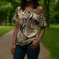 African Wild Animal Skins Cross Shoulder Shirt Zebra Tiger Leopard Mix Skin