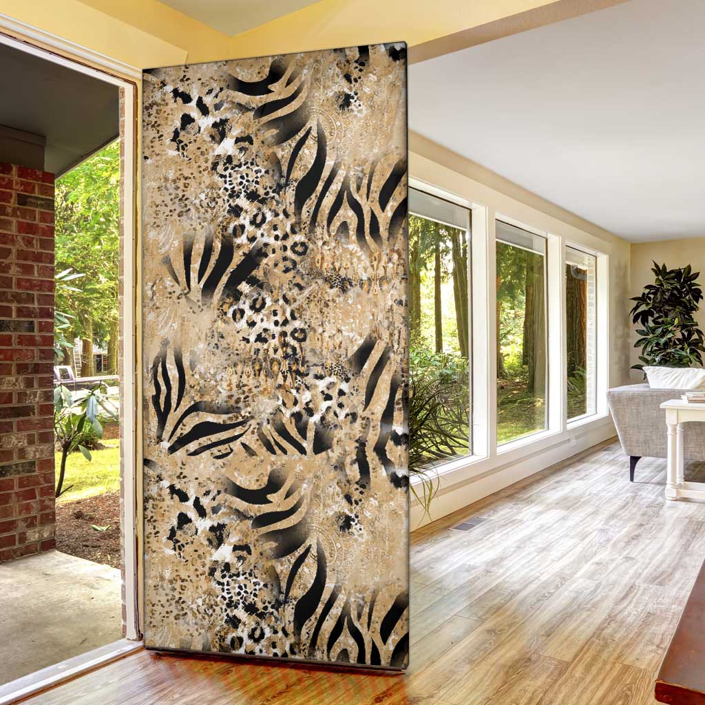 African Wild Animal Skins Door Cover Zebra Tiger Leopard Mix Skin