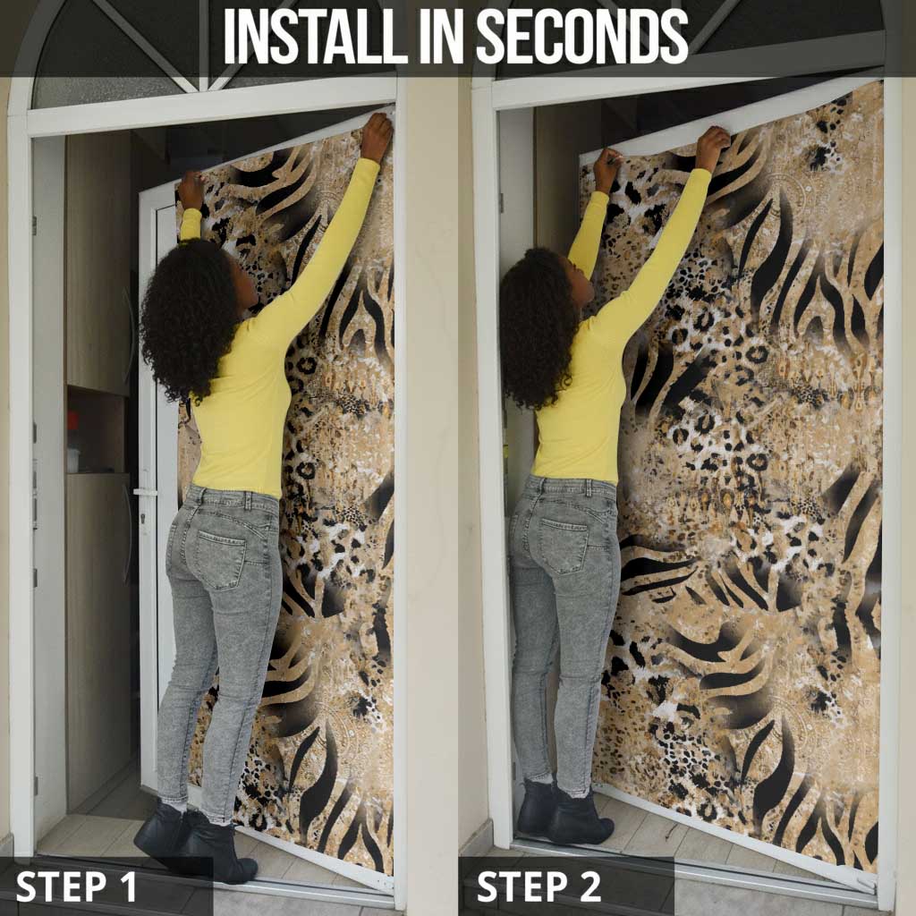African Wild Animal Skins Door Cover Zebra Tiger Leopard Mix Skin