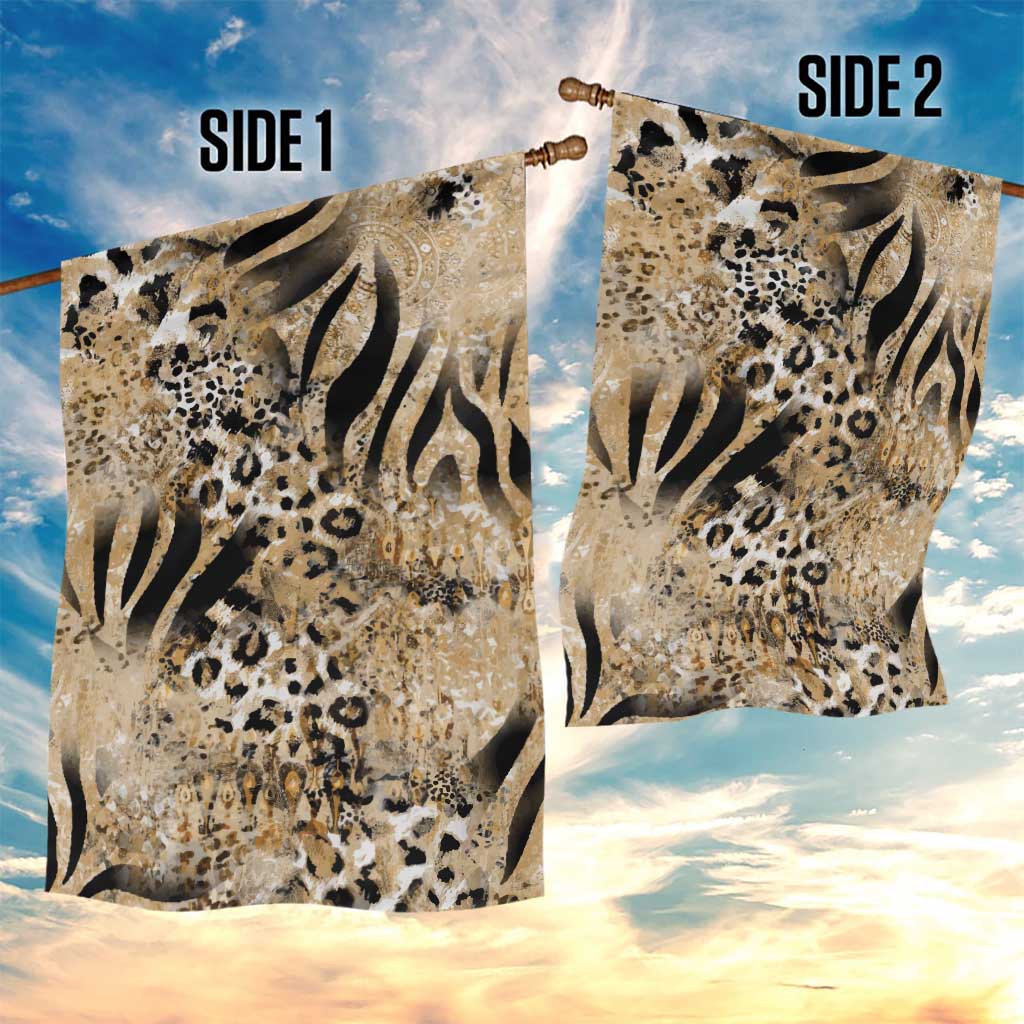African Wild Animal Skins Garden Flag Zebra Tiger Leopard Mix Skin - African Pride