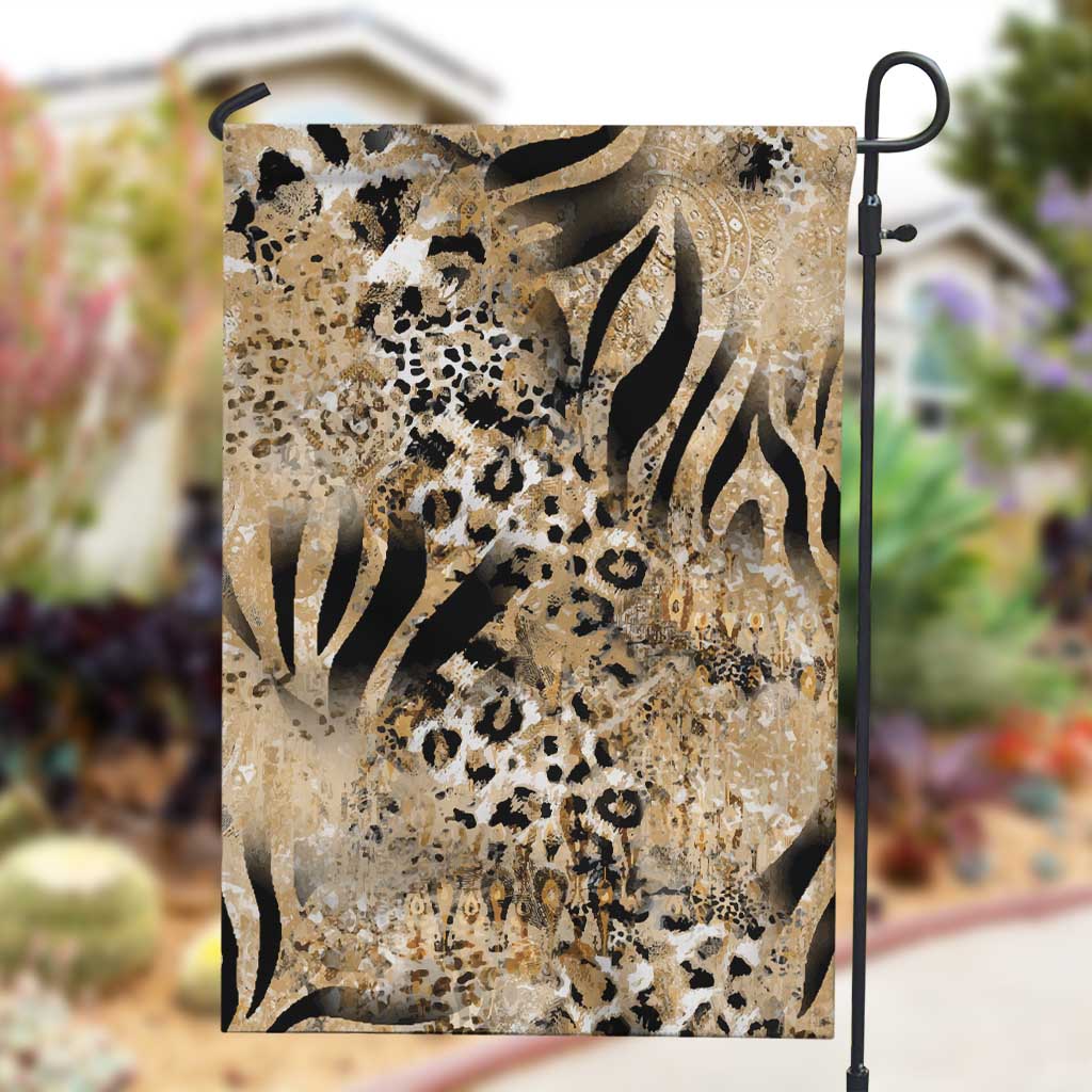 African Wild Animal Skins Garden Flag Zebra Tiger Leopard Mix Skin - African Pride