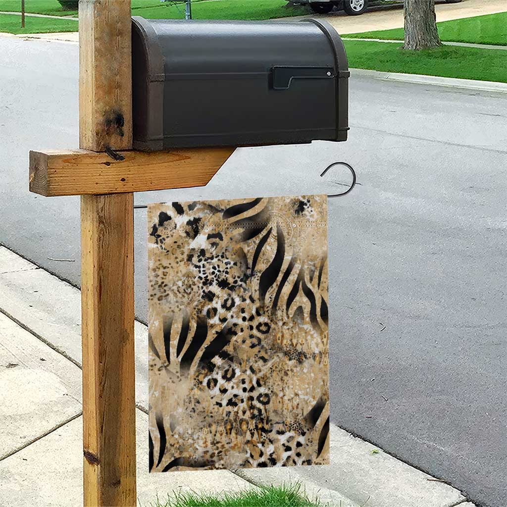 African Wild Animal Skins Garden Flag Zebra Tiger Leopard Mix Skin - African Pride