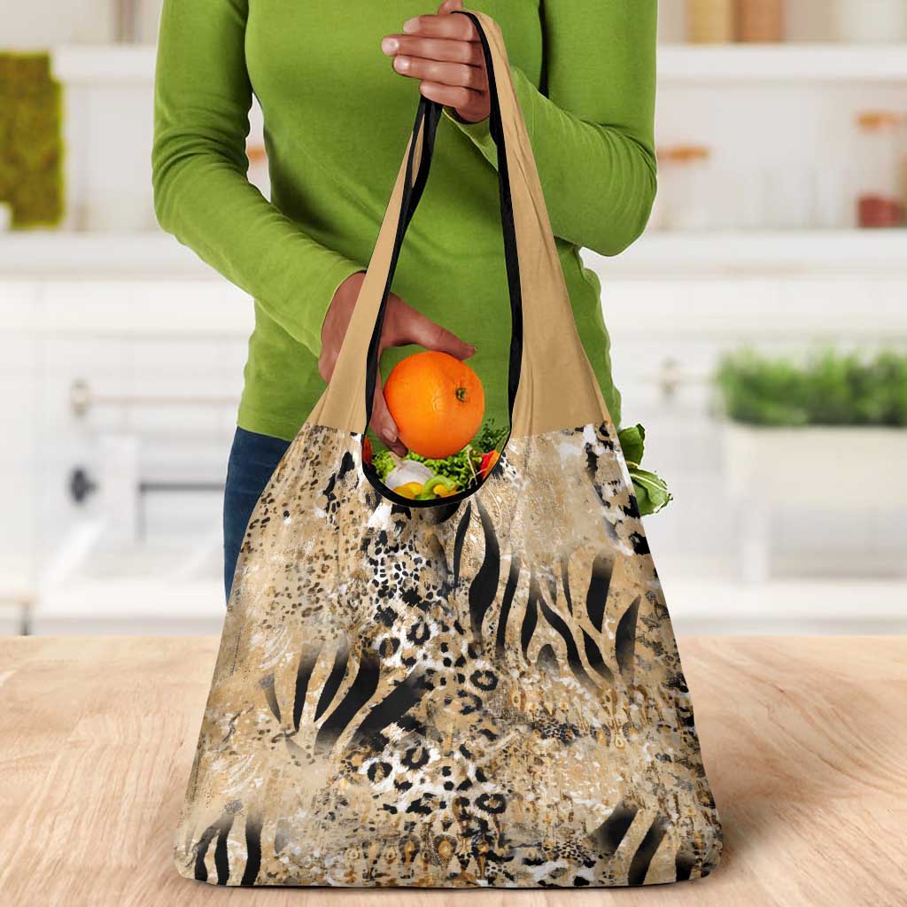 African Wild Animal Skins Grocery Bag Zebra Tiger Leopard Mix Skin - African Pride