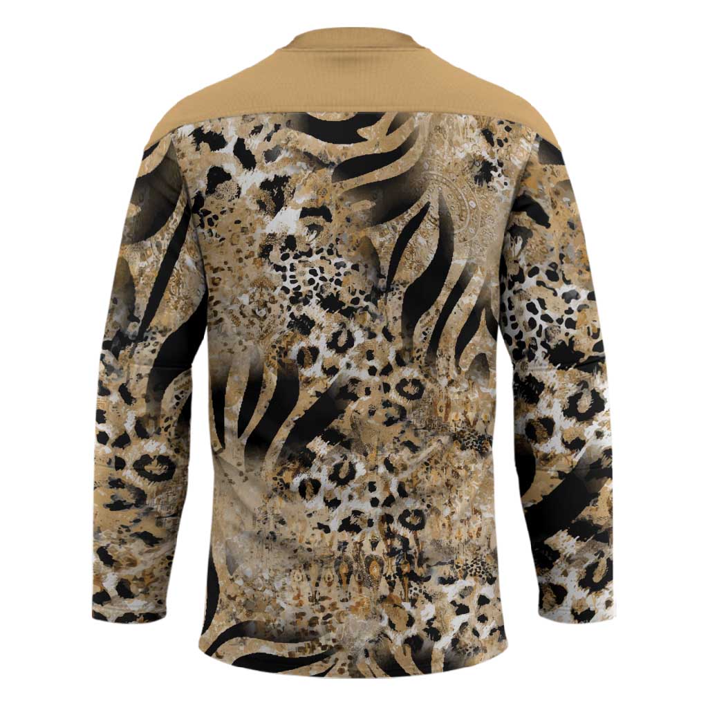 African Wild Animal Skins Hockey Jersey Zebra Tiger Leopard Mix Skin