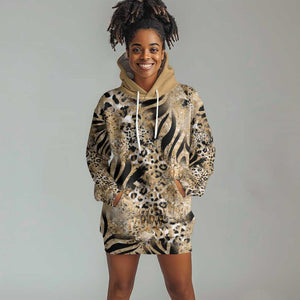 African Wild Animal Skins Hoodie Dress Zebra Tiger Leopard Mix Skin - African Pride