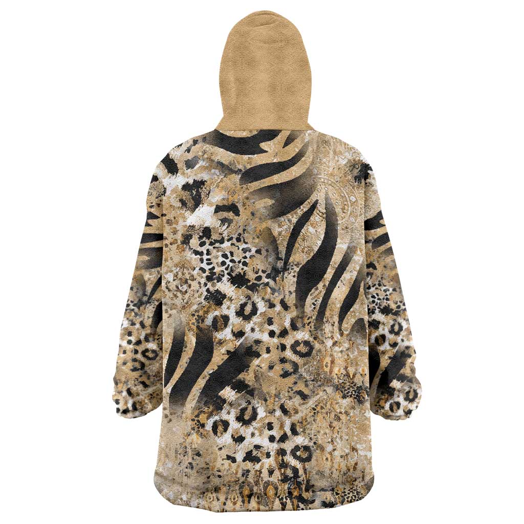 African Wild Animal Skins Kid Wearable Blanket Hoodie Zebra Tiger Leopard Mix Skin - African Pride